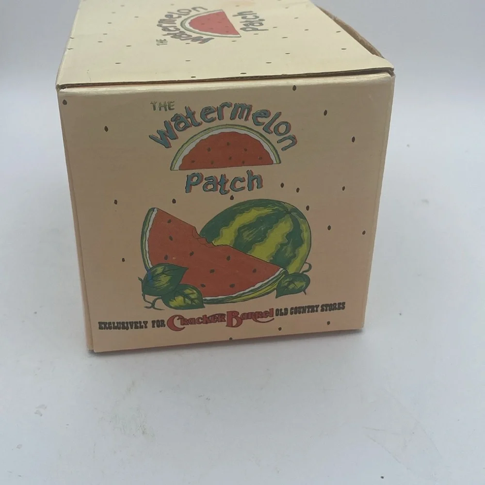 VTG  Cracker Barrel mini Watermelon ceramic Teapot w/ box